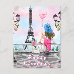 Bonne Carte Anniversaire Femme À Paris - Tour Eiff