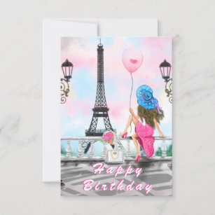 Bonne Carte Anniversaire Femme À Paris Tour Eiffel