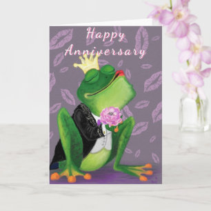 Bonne carte Anniversaire Frog Prince Love