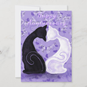 Bonne carte Anniversaire Romantique Chat Couple Am