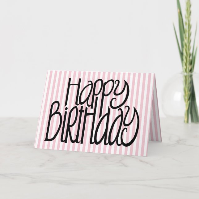 Bonne carte Anniversaire rose (Devant)