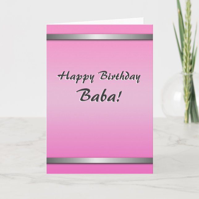 Bonne carte Baba anniversaire (simple, vide à l'in (Devant)