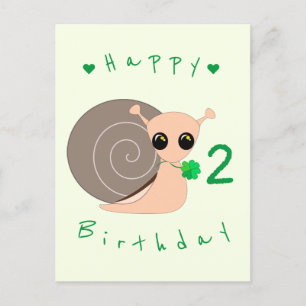 Bonne carte bébé anniversaire Lucky Snail avec trè