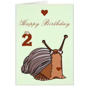 Bonne carte bébé anniversaire - Petit escargot - A