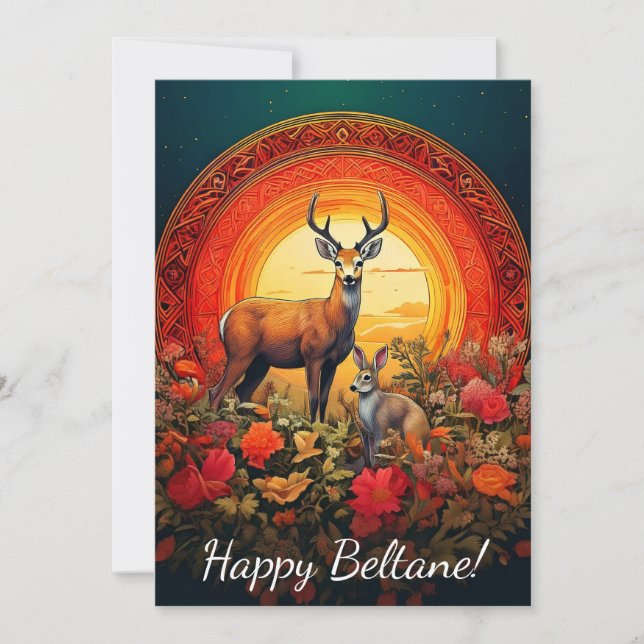 Bonne carte Beltane Deer & Hare (Devant)