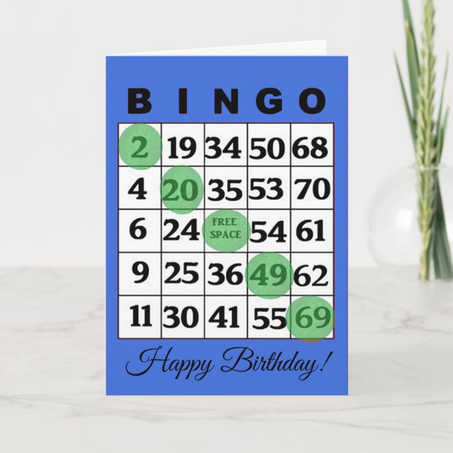 Bonne carte BINGO d'anniversaire (Devant)