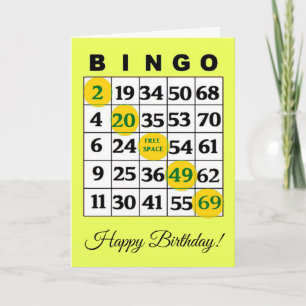 Bonne carte BINGO d'anniversaire