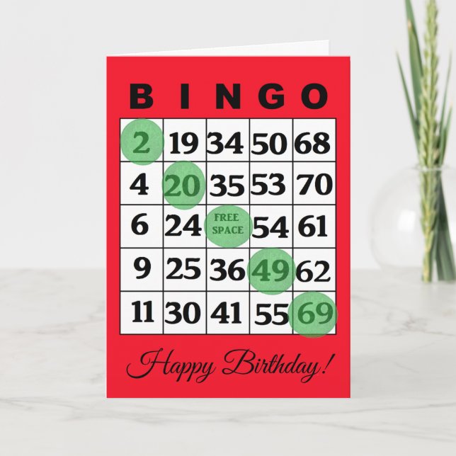 Bonne carte BINGO d'anniversaire (Devant)