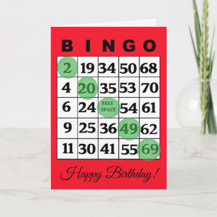 Bonne carte BINGO d'anniversaire