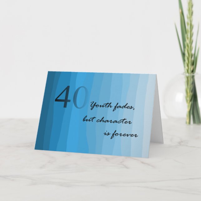 Bonne carte Blues 40th Birthday (Devant)