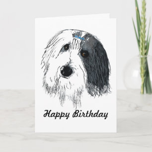 Bonne carte Collie d'anniversaire portée