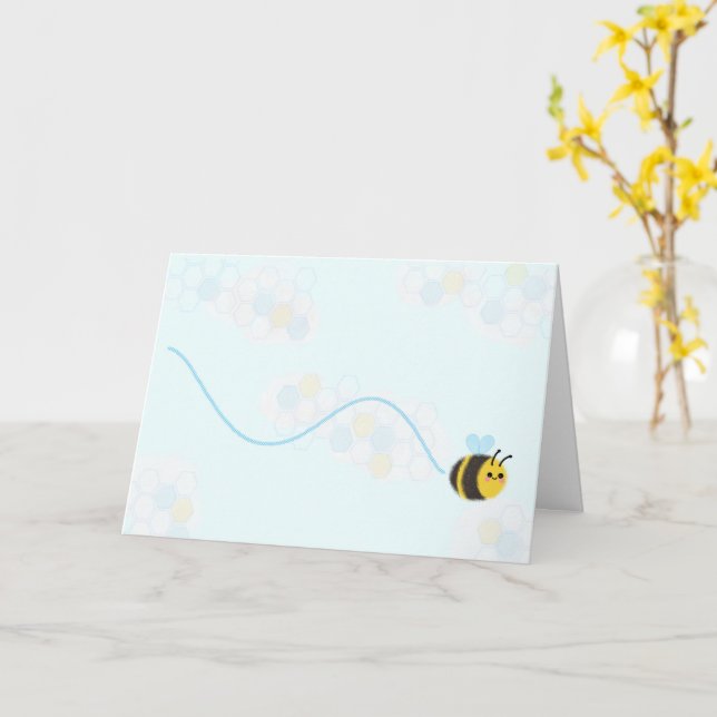 Bonne carte d'abeille (Fleur jaune)