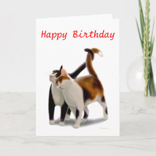 Bonne carte d'amis de chats d'anniversaire