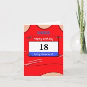 Bonne carte d'anniversaire 18e pour un coureur