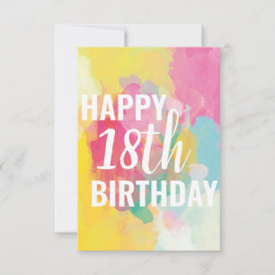 Bonne carte d'anniversaire 18e ("Watercolor Gradie