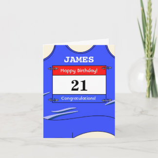 Bonne carte d'anniversaire 21e pour un coureur
