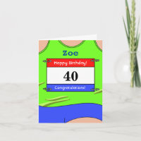 Bonne carte d'anniversaire 40e anniversaire pour u