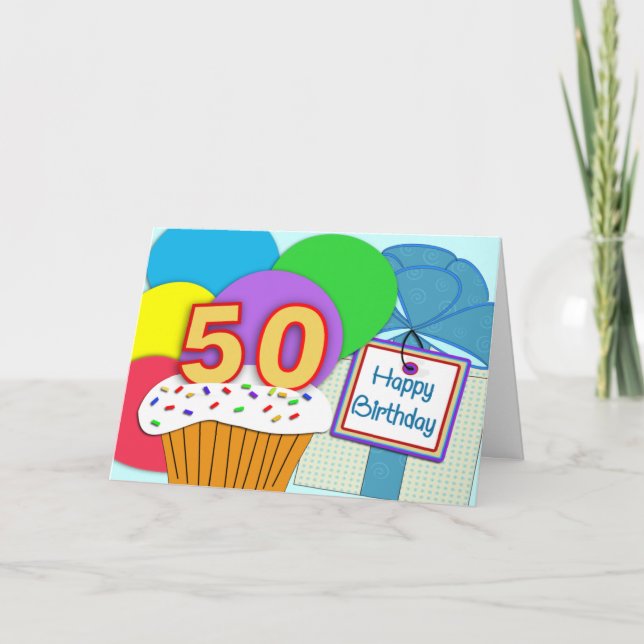 Bonne carte d'anniversaire 50e (Devant)