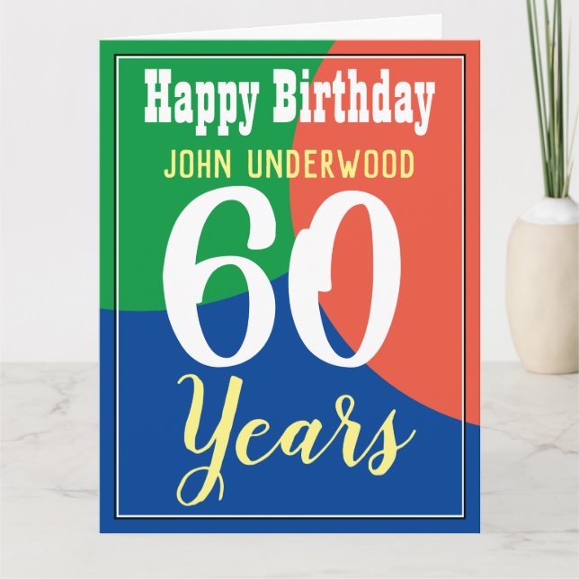 Bonne carte d'anniversaire 60e (Devant)