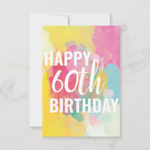 Bonne carte d'anniversaire 60e ("Watercolor Gradie
