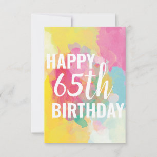 Bonne carte d'anniversaire 65e ("Watercolor Gradie