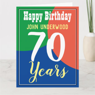Bonne carte d'anniversaire 70e