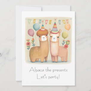 Bonne carte d'anniversaire Alpacas