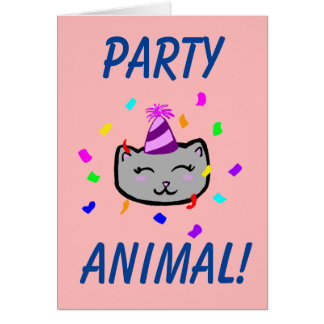 Bonne carte d'anniversaire - Animal de fête