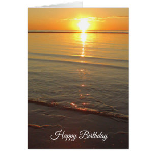Bonne carte d'anniversaire avec beau coucher de so