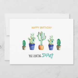 Bonne carte d'anniversaire avec cactus pour ami