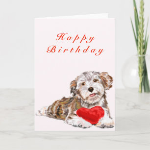 Bonne carte d'anniversaire avec Coeur cadeau pour 