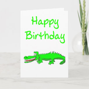 Bonne carte d'anniversaire avec crocodile de dessi