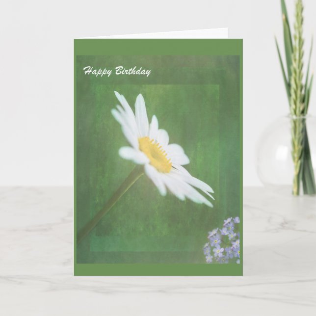 Bonne carte d'anniversaire avec de jolies fleurs. (Devant)