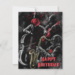 Bonne carte d'anniversaire avec Jazz Band
