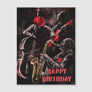 Bonne carte d'anniversaire avec Jazz Music Band