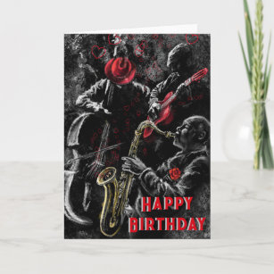Bonne carte d'anniversaire avec Jazz Music Band