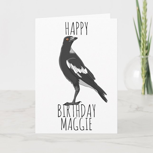 Bonne carte d'anniversaire avec magpie australienn (Créateur téléchargé)