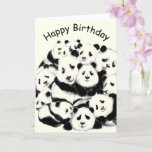 Bonne carte d'anniversaire avec Panda Family Funny<br><div class="desc">Pandas Family Birthday Cards - MIGNED Peinture Design</div>