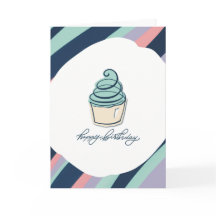 Bonne carte d'anniversaire avec un Cupcake et des 
