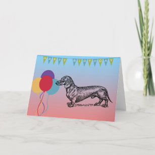 Bonne carte d'anniversaire avec Wiener Dog