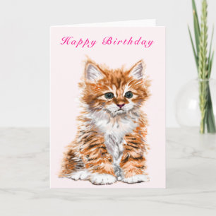 Bonne carte d'anniversaire Baby Kitten - Votre tex