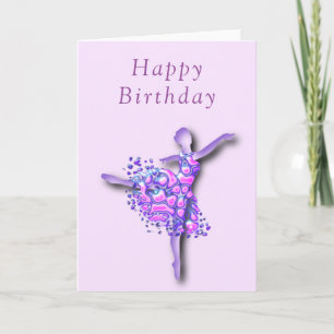 Bonne carte d'anniversaire Ballerina Girl Ballet D