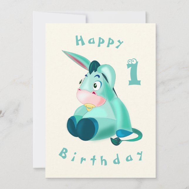 Bonne carte d'anniversaire - Bébé Donkey - Votre â (Devant)