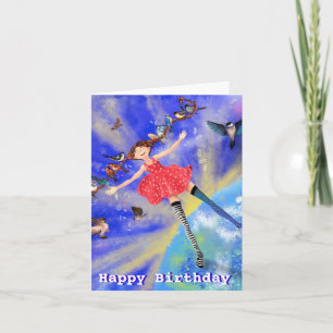 Bonne carte d'anniversaire - Bonne fille avec les