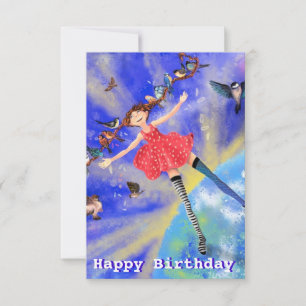 Bonne carte d'anniversaire - Bonne fille avec les