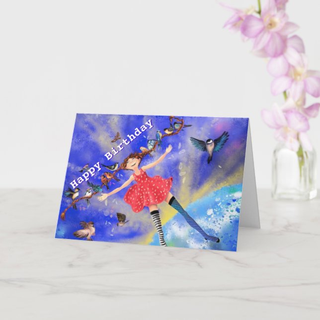 Bonne carte d'anniversaire Bonne fille avec les oi (Orchidée)