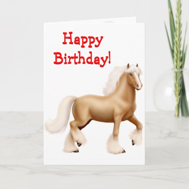 Bonne carte d'anniversaire Cheval personnalisable (Devant)