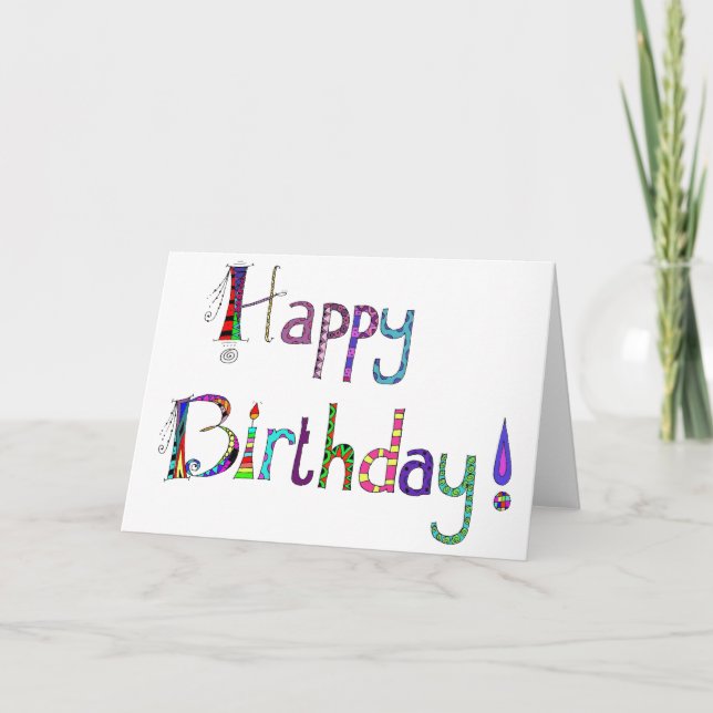 Bonne carte d'anniversaire coloré design (Devant)