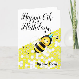 Bonne carte d'anniversaire d'abeille