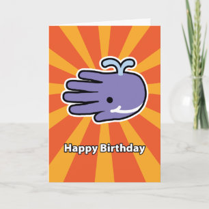 Bonne carte d'anniversaire de baleine souriante